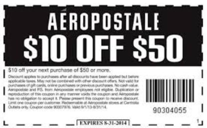 Does Aeropostale have coupons on its website?